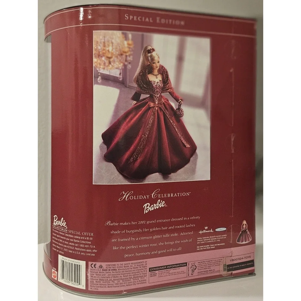 2002 HOLIDAY CELEBRATION BARBIE Mattel 56209 Collector Vintage